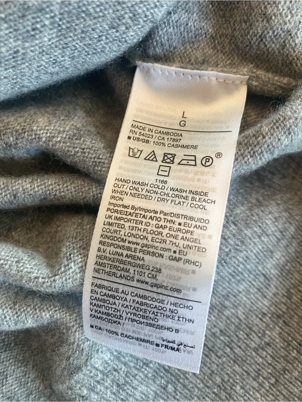 Banana Republic 100% Cashmere Men's Crewneck Sweater in Light Gray Large